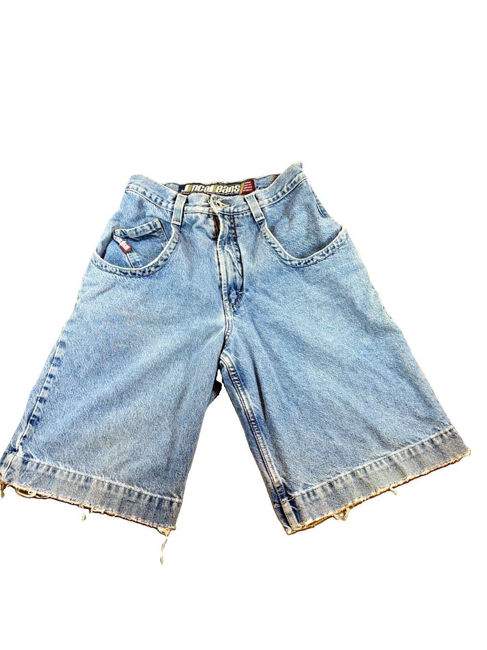 Vintage JNCO Jeans Denim Shorts Mens 31 Light Wash Baggy Jorts Skater Y2K 90s